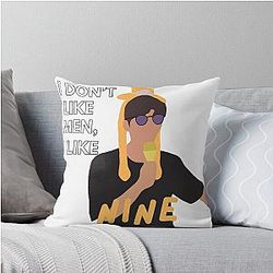 I Don't Like Men, I Like Nine Meme Throw Pillow