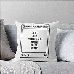 Only One of with Member Names Post Kpop Group Design Throw Pillow