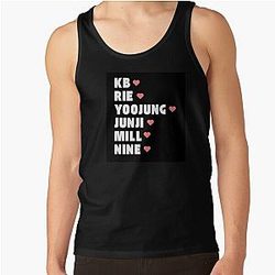 Only One Of with Member names Kpop Group Design Black Tank Top