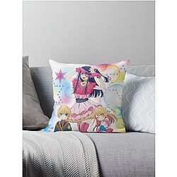 Oshi No Ko - Ai Hoshino Ruby and Aqua Throw Pillow