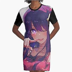 Ai Hoshino - Oshi no Ko FanArt Graphic T-Shirt Dress