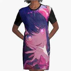 Ai Hoshino - Oshi no Ko FanArt Graphic T-Shirt Dress