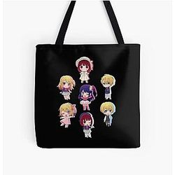 oshi no ko characters pack black version All Over Print Tote Bag