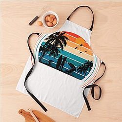 Retro Pogue Life Outer Banks Beach Palm Tree Apron Premium Merch Store