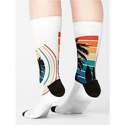 Retro Pogue Life Outer Banks Beach Palm Tree Sock Premium Merch Store
