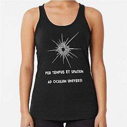Outer Wilds and latin text Racerback Tank Top