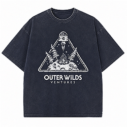 Ventures Triangle Campfire Navy LA2707 Outer Wilds Wash T-Shirts
