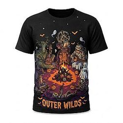 Campfire Halloween Outer Wilds T-Shirts Outer Wilds x Halloween