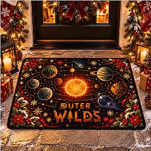 Solar System Map & Sun Christmas LA1410 Outer Wilds Doormats