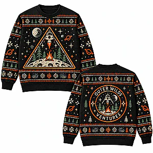 Outer Wilds Galactic Campfire Adventure Ugly Christmas Sweater NTT2710 Outer Wilds Ugly Christmas Sweater