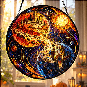 Outer Wilds Hourglass Twins Suncatcher NTT3010 Outer Wilds Suncatcher