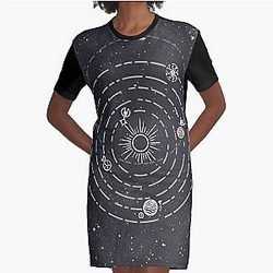 Outer Wilds Solar System Graphic T-Shirt Dress