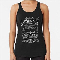 Sassenach Outlander Apothecary  Dragonfly Scottish Gift TShirt23 Racerback Tank Top