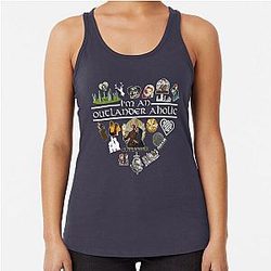 I'm A Outlander Aholic Signature Heart shirt ruler, t shirt alignment tool, dad gift, t shirt mockup, t shirt yarn Racerback Tank Top