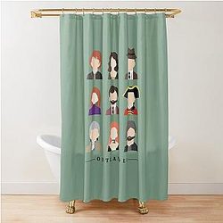 Outlander Characters Icons Illustration 2 Fitted Scoop Shower Curtain