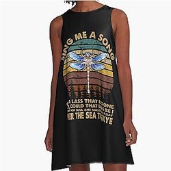Vintage retro over the sea outlander art film for fans A-Line Dress