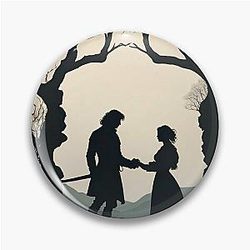 Outlander - Sassenach-  Jamie and Claire- Two Strangers Silhouette Pin