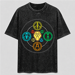 The Owl House Glyphs Washed T-Shirt Owl House T-Shirt