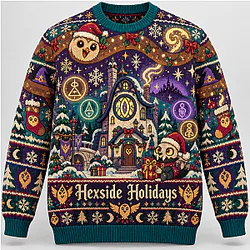 The Owl House Luz Human Realm Holidays Christmas Sweater, Magical Ugly Christmas Knit Pullover, Cozy Fantasy Holiday Gift NTT1510 Owl House Sweatshirt