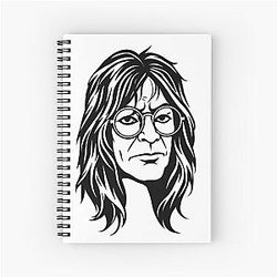 Ozzy Osbourne Minimalist Rock Icon Spiral Notebook