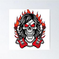 Ozzy Osbourne Heavy Metal Skull King Dark Rock Art Poster