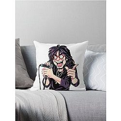 Ozzy Osbourne Comic Book Rock Star High-Energy Animated Art Throw Pillow