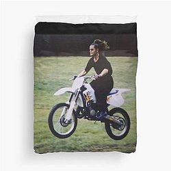 Ozzy Osbourne on Dirt Bike Duvet Cover