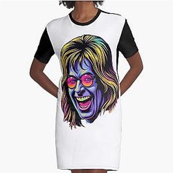 Ozzy Osbourne - Psychedelic Rock - Electric Heavy Metal Art Graphic T-Shirt Dress