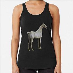 Horse Quote: "Won't you ride my white horse?" ~ Ozzy Osbourne Racerback Tank Top
