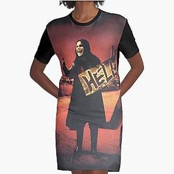 Ozzy Osbourne Hitch-hiking To Hell Graphic T-Shirt Dress