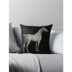 Horse Quote: "Won't you ride my white horse?" ~ Ozzy Osbourne Throw Pillow