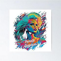 Add Glamour and Style to Your Life with the Pamela Anderson Sticker Design Celebrate an Iconic Figure Poster
