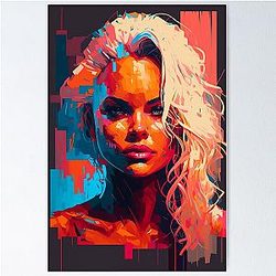 Pamela Anderson Abstract Painting Poster