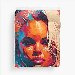 Pamela Anderson Abstract Painting Duvet Cover
