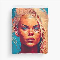 Pamela Anderson Abstract Painting Duvet Cover