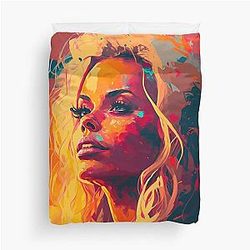 Pamela Anderson Abstract Painting Duvet Cover