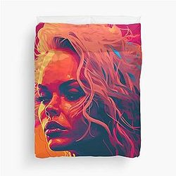 Pamela Anderson Abstract Painting Duvet Cover
