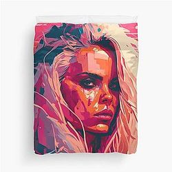 Pamela Anderson Abstract Painting Duvet Cover