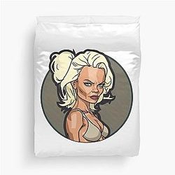 Pamela Anderson Cartoon Duvet Cover