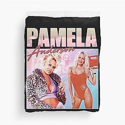 Pamela Anderson Baywatch Style Retro Collage Duvet Cover
