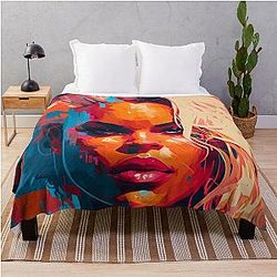 Pamela Anderson Abstract Throw Blanket