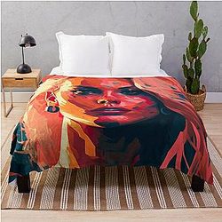 Pamela Anderson Abstract Painting Throw Blanket