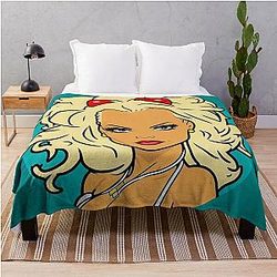 Pamela Anderson Drawing Throw Blanket