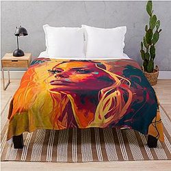 Pamela Anderson Abstract Painting Throw Blanket