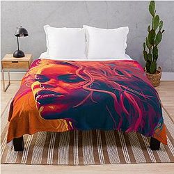Pamela Anderson Abstract Painting Throw Blanket