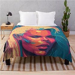 Pamela Anderson Abstract Painting Throw Blanket