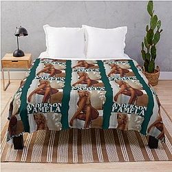 Pamela Anderson Seductive Lingerie Throw Blanket