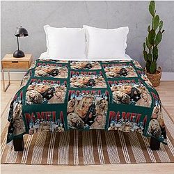 Pamela Anderson Retro Fan Throw Blanket