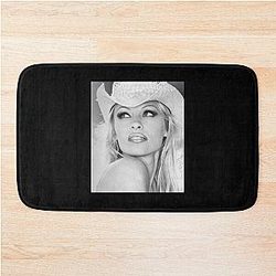 Pamela Anderson black and white Bath Mat Star