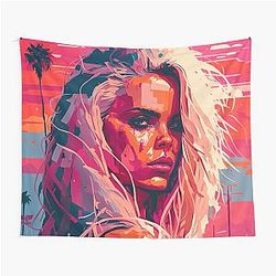 Pamela Anderson Abstract Painting Tapestry
